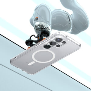 Spigen Ultra Hybrid Mag MagSafe dėklas skirtas Samsung Galaxy S26 Ultra - Clear and White - Image 17