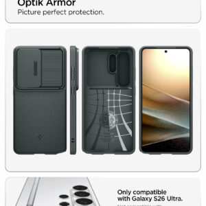 Spigen Optik Armor dėklas skirtas Samsung Galaxy S26 Ultra - žalios spalvos - Image 20