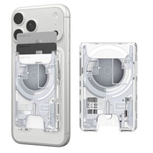 Spigen Ultra Hybrid Wallet MagSafe, zero one baltos spalvos