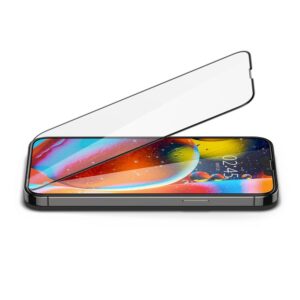 Apsauginis stiklas Spigen GLASS FC Apple iPhone 13 / 13 Pro / 14 su juodos spalvos krašteliu - Image 9