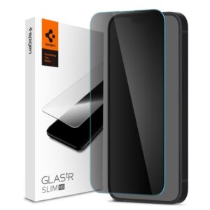 Apsauginis stiklas Spigen GLASS FC Apple iPhone 13 / 13 Pro / 14 su juodos spalvos krašteliu - Image 7