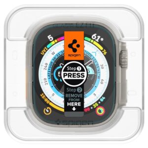 Apsauginis stiklas Spigen GLAS.TR "EZ Fit" 2-pack Apple Watch ULTRA (49 mm) skaidrus - Image 11