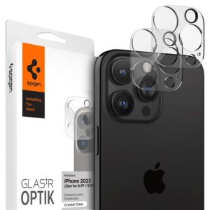 Kameros apsauga Apple iPhone 14 Pro / 14 Pro Max / 15 Pro / 15 Pro Max Spigen Optik. TR ”EZ FIT” Camera Protector 2-pack Clear - Image 10