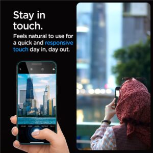 Apsauginis stiklas telefonui Apple iPhone 15 Pro Max Spigen Glas.tr "EZ Fit" 2-Pack skaidrus - Image 6