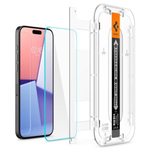 Apsauginis stiklas telefonui Apple iPhone 15 Pro Max Spigen Glas.tr "EZ Fit" skaidrus - Image 7