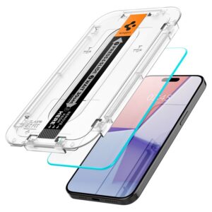 Apsauginis stiklas telefonui Apple iPhone 15 Pro Max Spigen Glas.tr "EZ Fit" skaidrus - Image 8