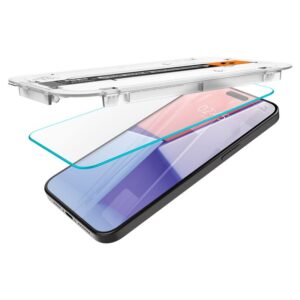 Apsauginis stiklas telefonui Apple iPhone 15 Pro Max Spigen Glas.tr "EZ Fit" skaidrus - Image 11