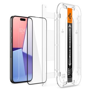 Spigen GLAS.TR EZ FIT FC - Apsauginis stiklas skirtas iPhone 15 Pro (Black Frame) - Image 9