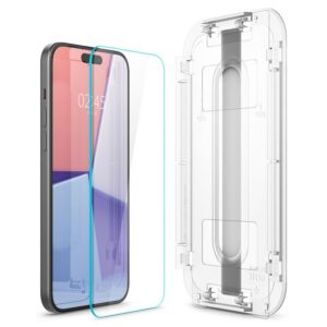 Apsauginis stiklas Apple iPhone 15 Spigen Glas.tr "EZ Fit" 2-Pack skaidrus - Image 3