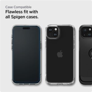 Apsauginis stiklas telefonui Apple iPhone 15 Spigen ALM Glass FC 2-pack juodos spalvos krašteliu - Image 12