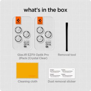 Kameros apsauga Apple iPhone 14 Pro / 14 Pro Max / 15 Pro / 15 Pro Max / 16 Pro / 16 Pro Max / 17 Pro / 17 Pro Max Spigen Optik.TR Camera Protector 2-Pack Clear - Image 11