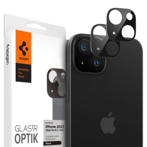 Spigen Glass tR Optik 2 Pack, juodos spalvos - Apple iPhone 15/15 Plus/14/14 Plus