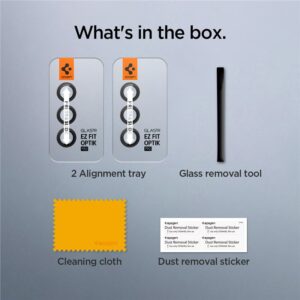 Samsung Galaxy S23 FE Spigen Optik. TR ”EZ FIT” kameros apsauga 2-pack juodos spalvos - Image 4