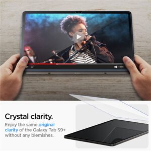 Spigen GLAS.TR EZ FIT - Tempered Glass for Samsung Galaxy Tab S9+ 12.4 (Transparent) - Image 14