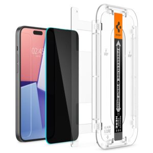 Apsauginis stiklas telefonui Apple iPhone 15 Spigen Glas.tr "EZ Fit" Privacy - Image 16