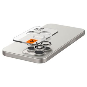 Spigen Glass tR EZ Fit Optik Pro 2 Pack, baltos spalvos tita - Apple iPhone 17/16/15 Pro / 17/16/15 Pro Max - Image 13