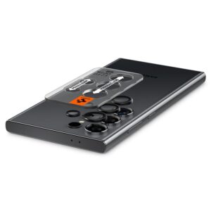 Samsung Galaxy S24 Ultra Spigen Optik. TR ”EZ FIT” kameros apsauga 2-pack juodos spalvos - Image 16