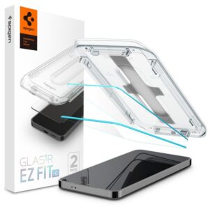 Apsauginis stiklas telefonui Samsung Galaxy S24 / S25 Spigen Glas.tr "EZ Fit" 2-Pack skaidrus - Image 10