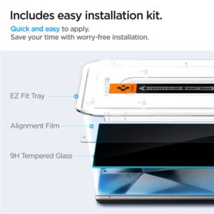 Apsauginis stiklas telefonui Samsung Galaxy S24 Ultra Spigen Glas.tr "EZ Fit" Privacy 2-pack - Image 12