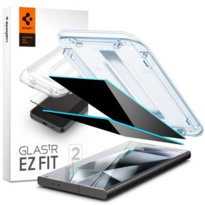 Apsauginis stiklas telefonui Samsung Galaxy S24 Ultra Spigen Glas.tr "EZ Fit" Privacy 2-pack - Image 10