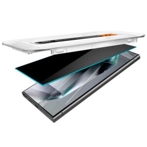 Apsauginis stiklas telefonui Samsung Galaxy S24 Ultra Spigen Glas.tr "EZ Fit" Privacy 2-pack - Image 19