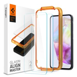 Apsauginis stiklas Samsung Galaxy A35 5G Spigen ALM Glas.tr 2-pack skaidrus - Image 10