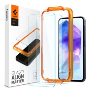 Apsauginis stiklas Samsung Galaxy A55 5G Spigen ALM Glas.tr 2-pack skaidrus - Image 10
