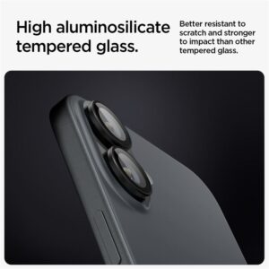 Apsauginis stiklas kamerai Apple iPhone 16 / Apple iPhone 16 Plus / 17 Spigen Optik Glas.tr kameros apsauga 2-Pack black - Image 20