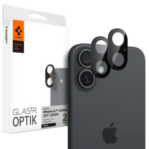 Spigen OPTIK GLAS.TR CAMERA PROTECTOR 2-PACK Apple iPhone 16 / 16 PLUS BLACK - Image 10