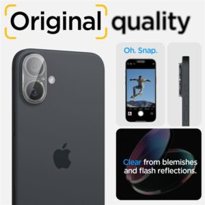 Apsauginis stiklas kamerai Apple iPhone 16 / Apple iPhone 16 Plus Spigen Optik Glas.tr kameros apsauga 2-Pack Crystal Clear - Image 12