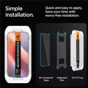 Apsauginis stiklas Apple iPhone 16 Pro / 17 / 17 Pro Spigen Glas.tr "EZ Fit" Privacy 2-pack - Image 20