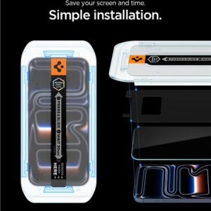 Apsauginis stiklas Apple iPhone 16 Pro / 17 / 17 Pro Spigen Glas.tr "EZ Fit" Privacy 2-pack - Image 15