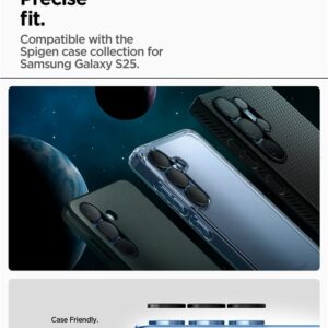 Spigen Optik Pro GLAS.TR EZ FIT 2-pack Camera Cover for Samsung Galaxy S25 - Black - Image 9