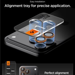 Spigen Optik Pro Camera Lens Glass for iPhone 16 Pro / Max / 17 Pro / Max - Orange - Image 8