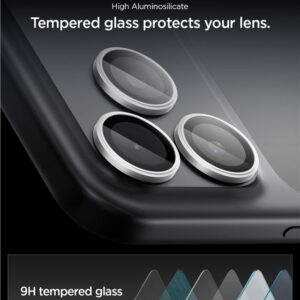 Spigen Optik Pro GLAS.TR ”EZ FIT” kameros apsauga 2-pack skirtas Apple iPhone 16 Pro / Max / 17 Pro / Max - Silver - Image 9