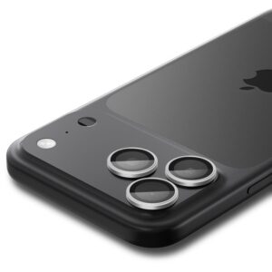 Spigen Optik Pro GLAS.TR ”EZ FIT” kameros apsauga 2-pack skirtas Apple iPhone 16 Pro / Max / 17 Pro / Max - Silver - Image 15