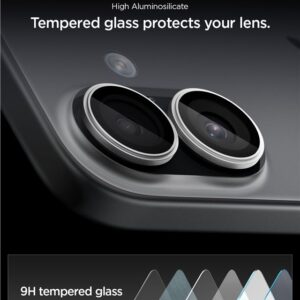 Spigen Optik Pro GLAS.TR ”EZ FIT” kameros apsauga 2-pack skirtas Apple iPhone 16 / 16 Plus / 17 - Silver - Image 10