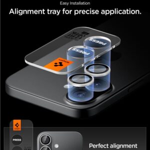 Spigen Optik Pro GLAS.TR ”EZ FIT” kameros apsauga 2-pack skirtas Apple iPhone 16 / 16 Plus / 17 - Silver - Image 11