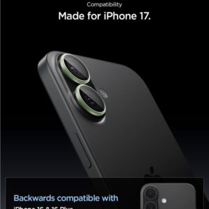 Spigen Optik Pro GLAS.TR ”EZ FIT” kameros apsauga 2-pack skirtas Apple iPhone 16 / 16 Plus / 17 - Green - Image 14
