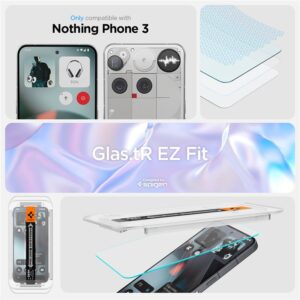 Spigen Glas.TR EZ Fit Apsauginis stiklas 2-pack skirtas Nothing Phone 3 - Transparent - Image 15