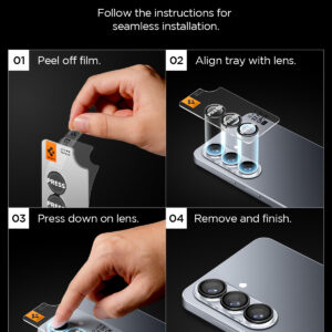 Spigen Glas.Tr Ez Fit Optik Pro HD Camera Cover 2-pack for Samsung Galaxy S26+ - Black - Image 12