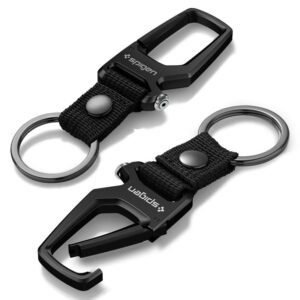Spigen Carabiner With KeyRing 2 Pack, juodos spalvos