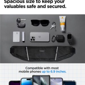 Spigen A710 Dynamic Shield Waist Bag - Sports Waist Bag / Belt Bag for Smartphone up to 6.9 (juodos spalvos) - Image 13