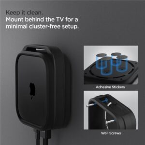 Spigen Silicone Fit Mount, juodos spalvos - Apple TV 4K 3th Gen (2022) - Image 4
