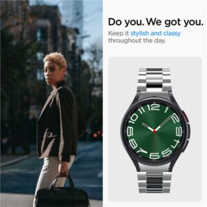 Spigen Modern Fit Band - Bracelet for Samsung Galaxy Watch 6 Classic 47 mm (Silver) - Image 9