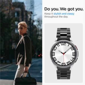 Spigen Modern Fit Band - Bracelet for Samsung Galaxy Watch 6 Classic 47 mm (Black) - Image 8