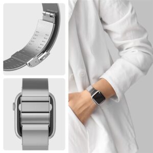 Spigen Sleek Link, sidabro spalvos - Apple Watch 49mm/46mm/45mm/44mm/42mm - Image 14