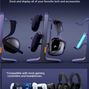 Spigen Universal Game Controller & Headset Stand, juodos spalvos - Image 6