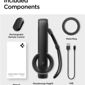 Asmenukių lazda Spigen S571W MagSafe Bluetooth with tripod - juodos spalvos - Image 12