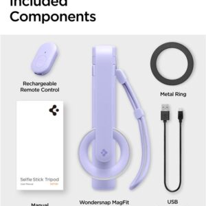Spigen MagSafe Tripod Selfie Stick, lavender - Image 2